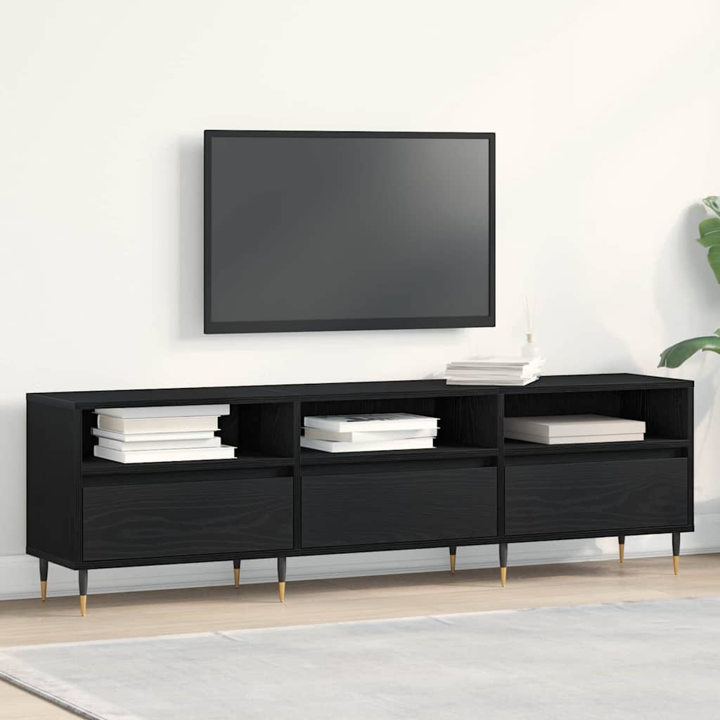 TV-Schränk Schwarz Eichen-Optik 150 x 30 x 44,5 cm