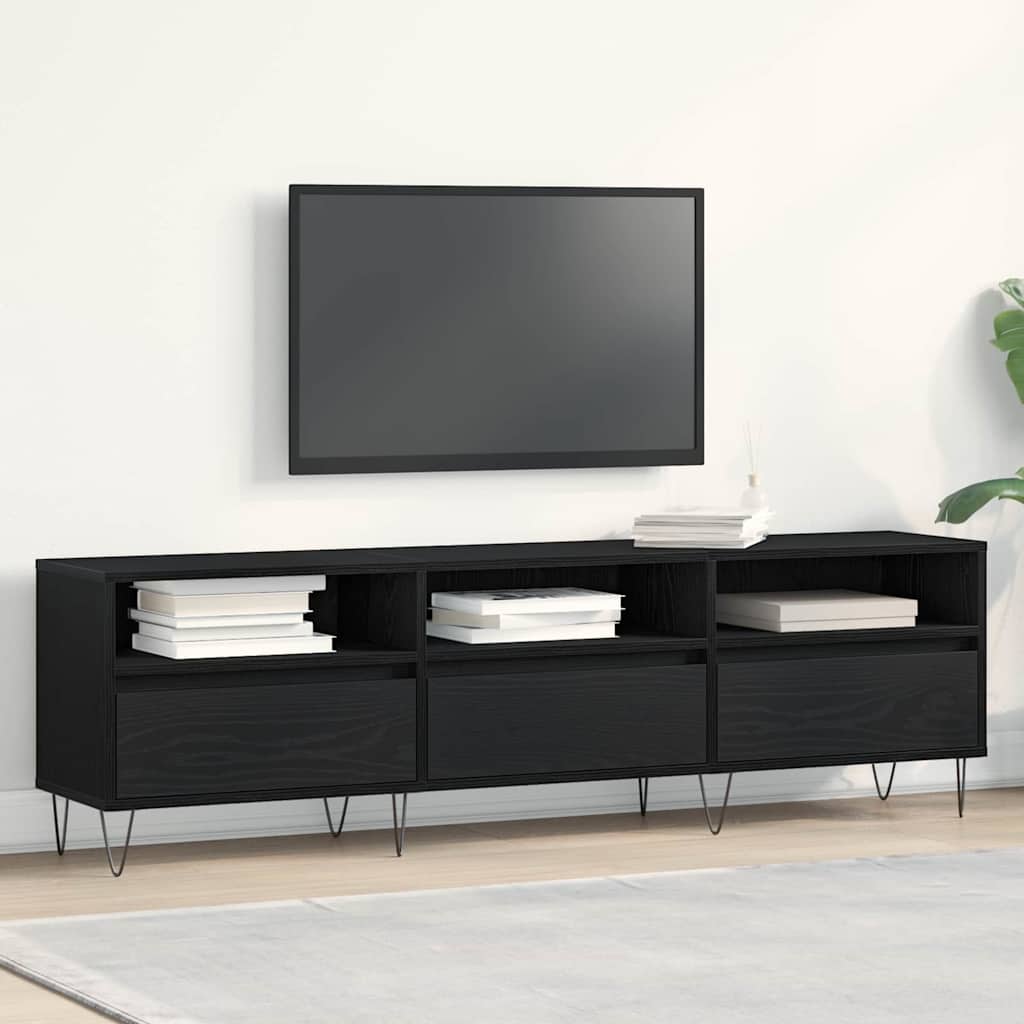 TV-Schränk Schwarz Eichen-Optik 150 x 30 x 44,5 cm