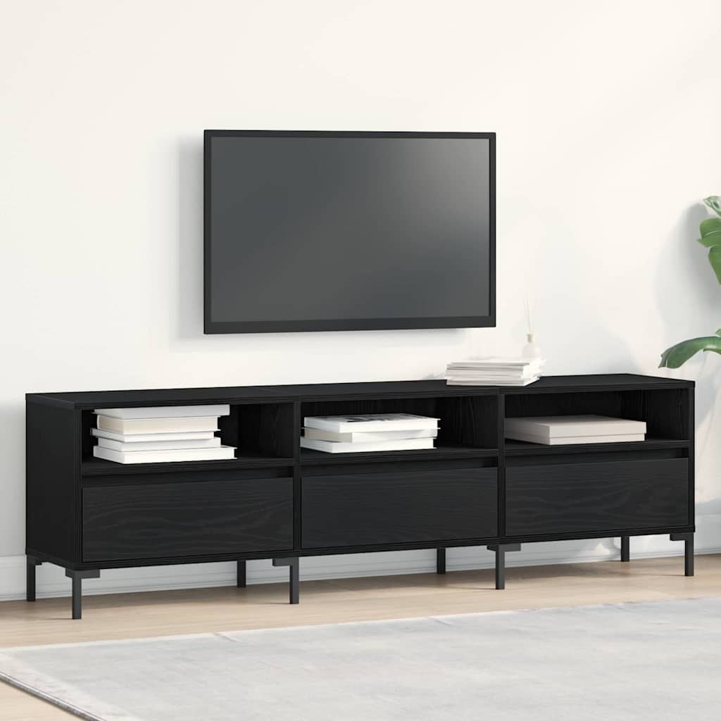 TV-Schränk Schwarz Eichen-Optik 150 x 30 x 44,5 cm