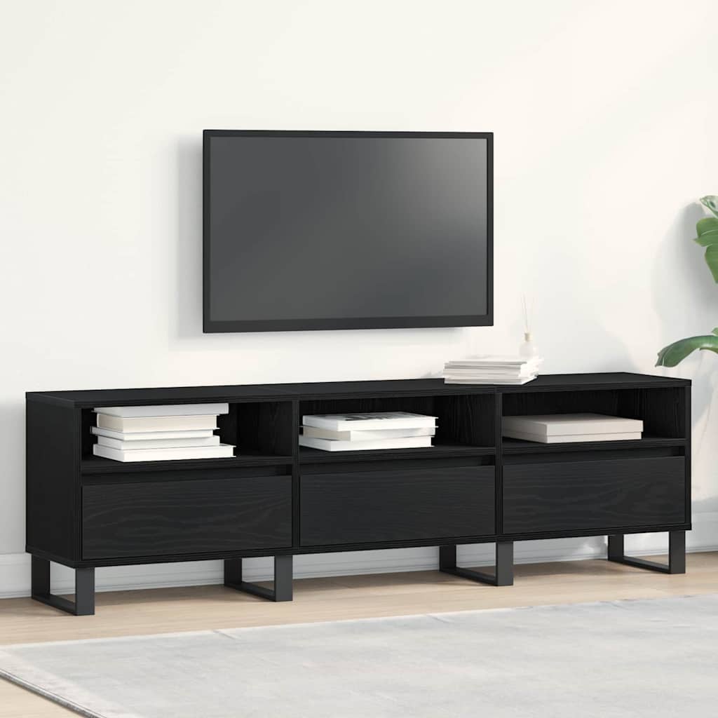 TV-Schränk Schwarz Eichen-Optik 150 x 30 x 44,5 cm