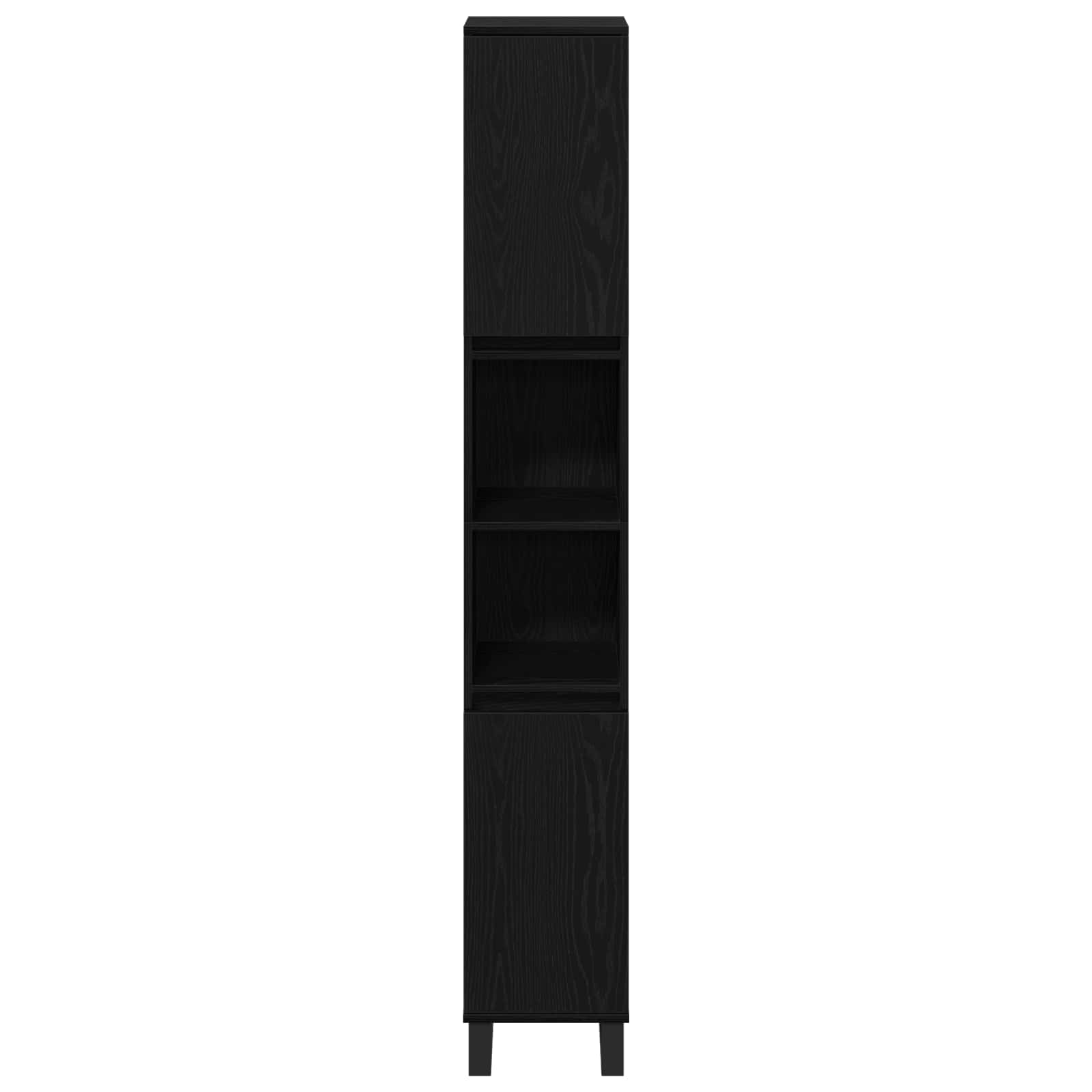 Badezimmerschrank mit Tür Schwarz Eichen-Optik 30 x 30 x 190 cm