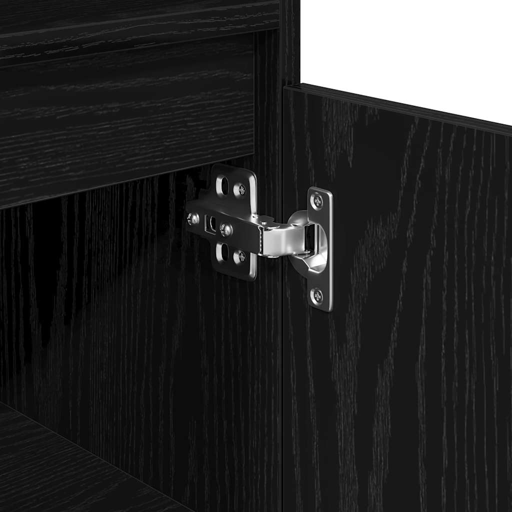Badezimmerschrank mit Tür Schwarz Eichen-Optik 30 x 30 x 100 cm