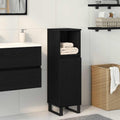 Badezimmerschrank mit Tür Schwarz Eichen-Optik 30 x 30 x 100 cm