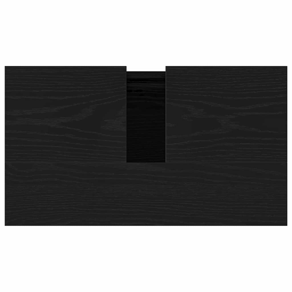 Waschbeckenschrank mit Tür Schwarz Eichen-Optik 58 x 33 x 60 cm