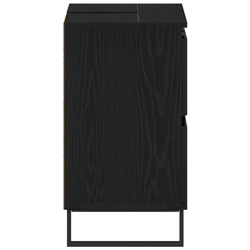 Badezimmerschrank mit Tür Schwarz Eichen-Optik 80 x 33 x 60 cm