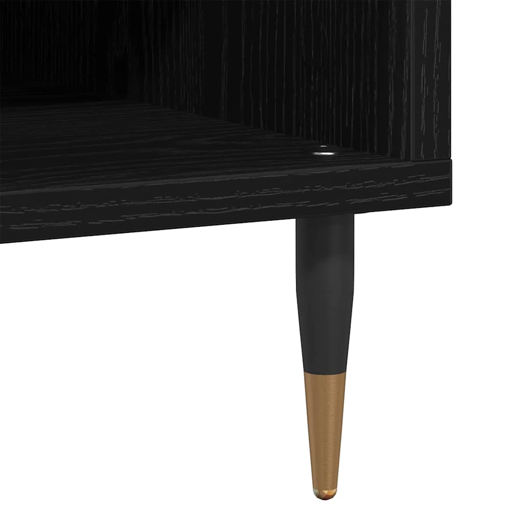 Schallplattenschrank Schwarz Eichen-Optik 85 x 38 x 48 cm