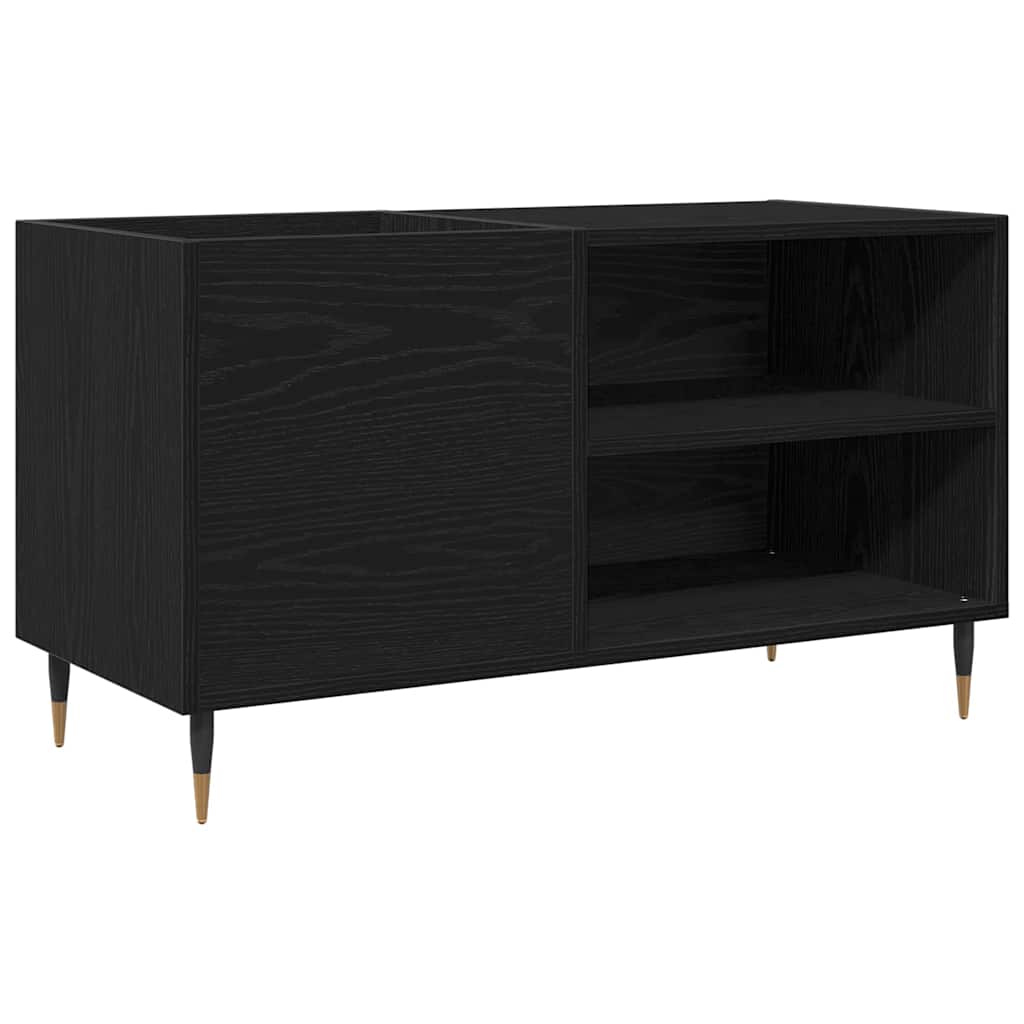 Schallplattenschrank Schwarz Eichen-Optik 85 x 38 x 48 cm