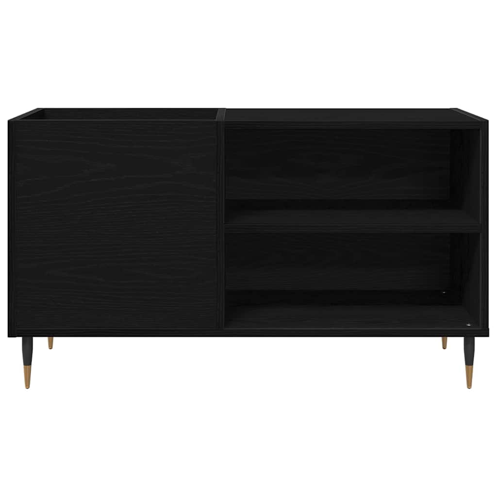 Schallplattenschrank Schwarz Eichen-Optik 85 x 38 x 48 cm