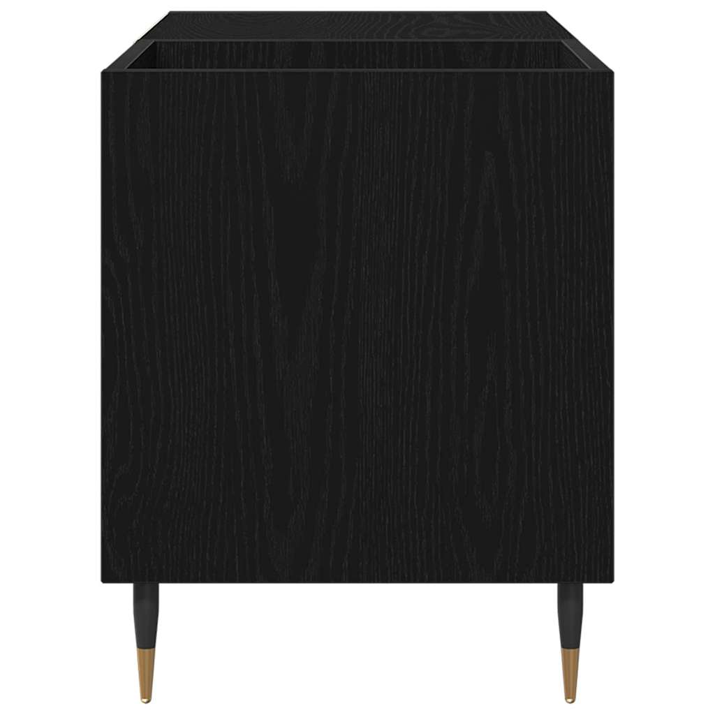 Schallplattenschrank Schwarz Eichen-Optik 85 x 38 x 48 cm