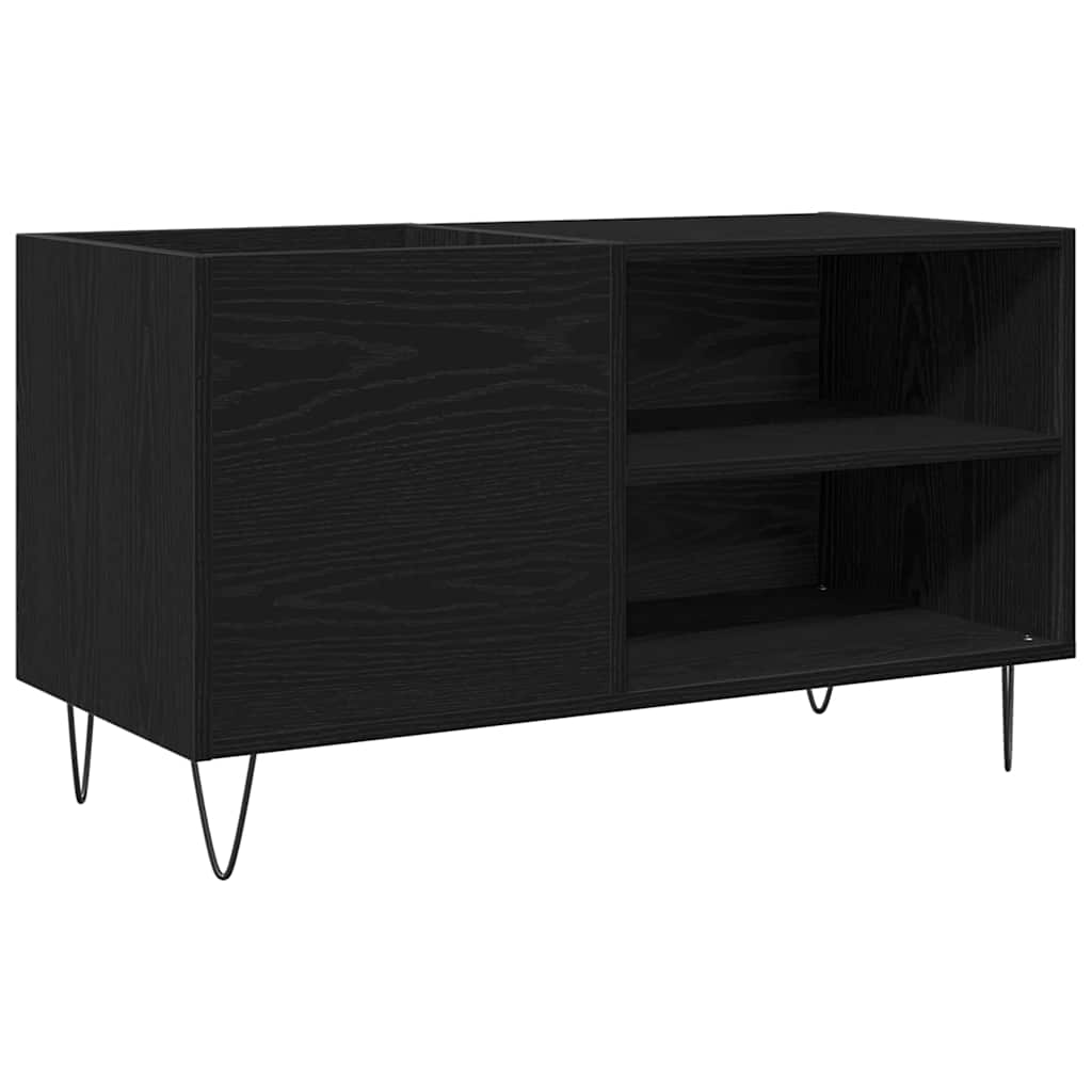 Schallplattenschrank Schwarz Eichen-Optik 85 x 38 x 48 cm