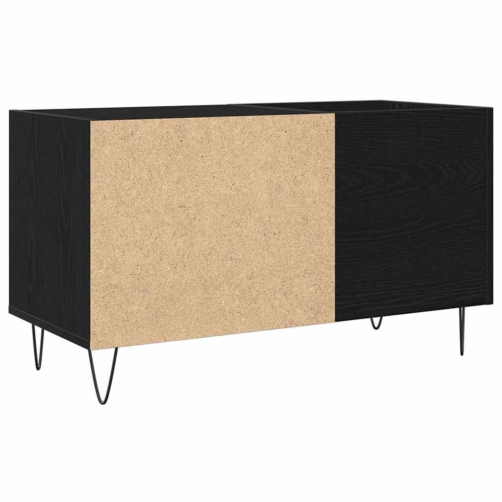 Schallplattenschrank Schwarz Eichen-Optik 85 x 38 x 48 cm
