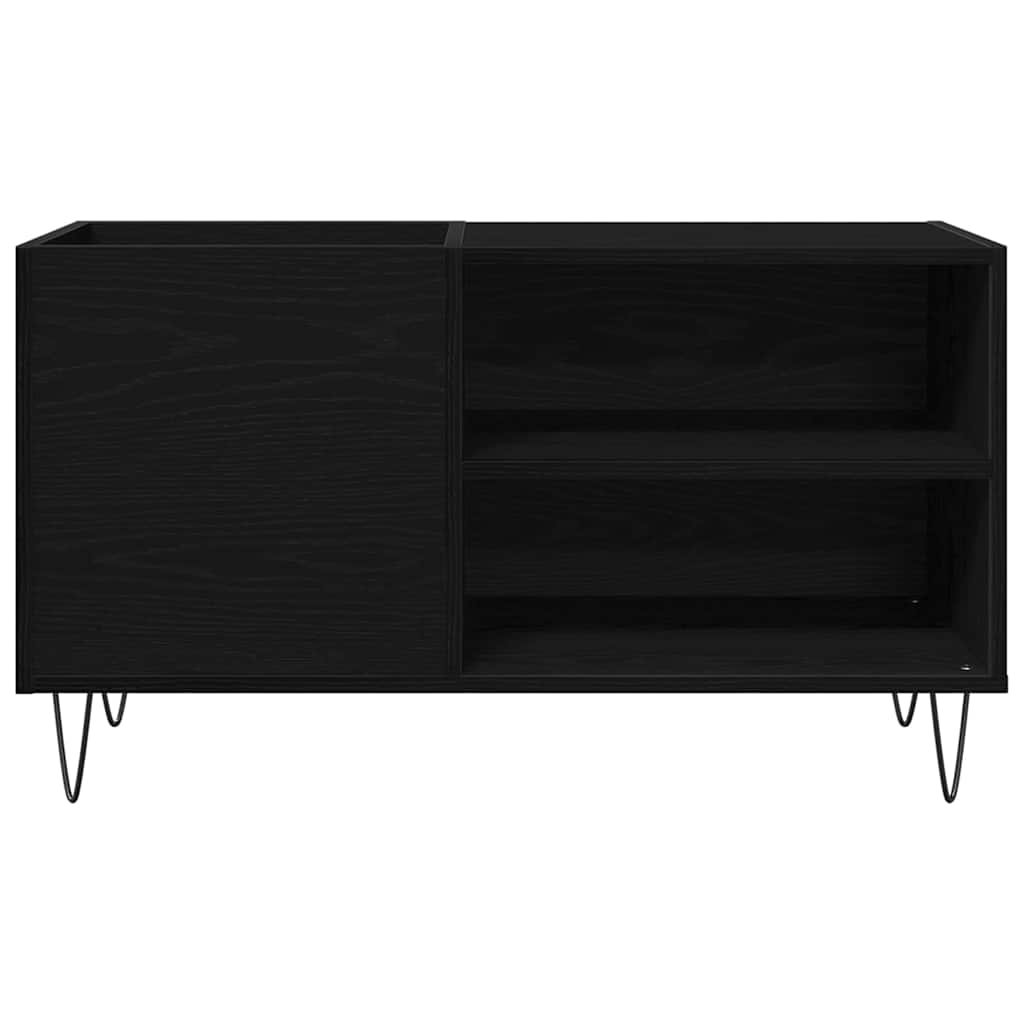 Schallplattenschrank Schwarz Eichen-Optik 85 x 38 x 48 cm