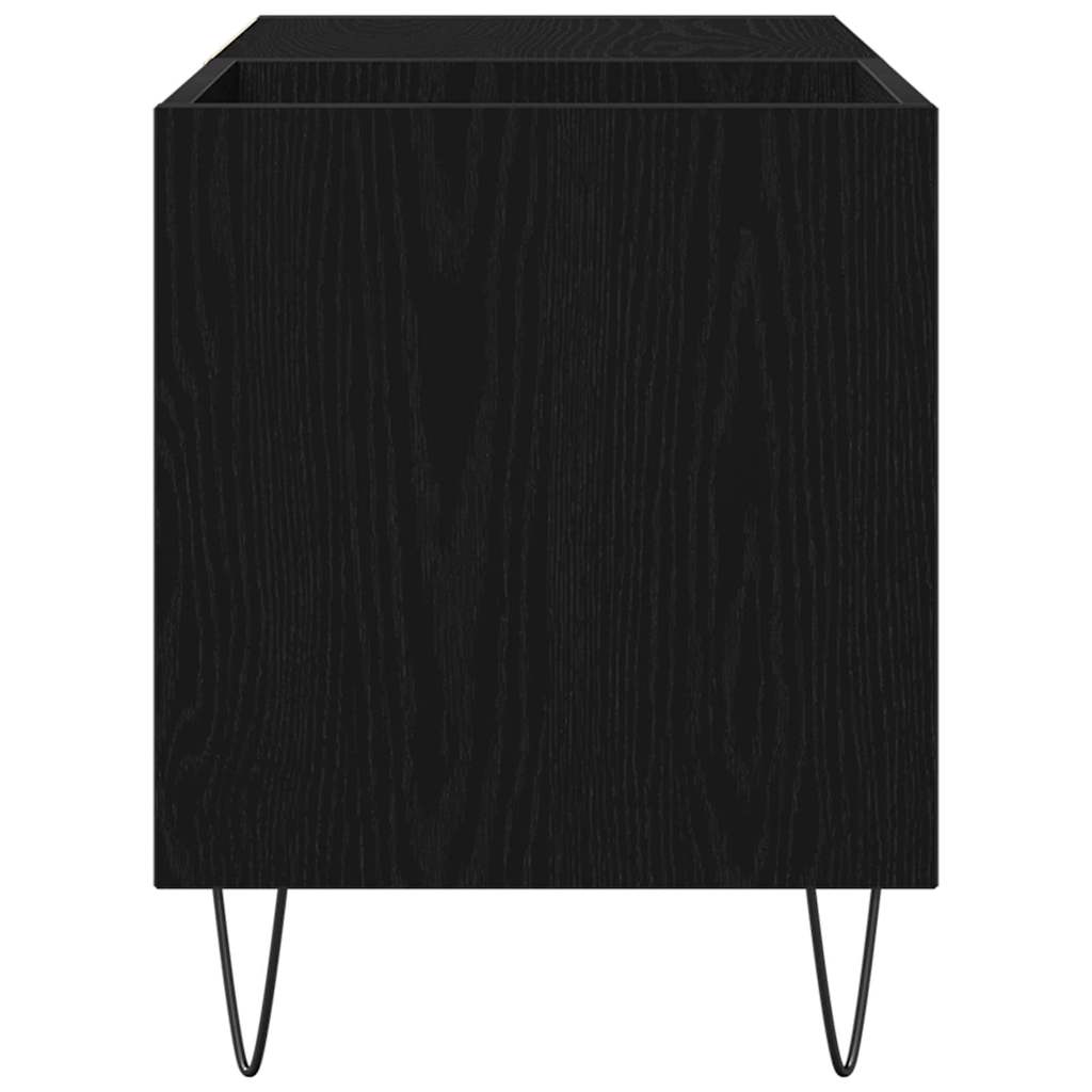 Schallplattenschrank Schwarz Eichen-Optik 85 x 38 x 48 cm