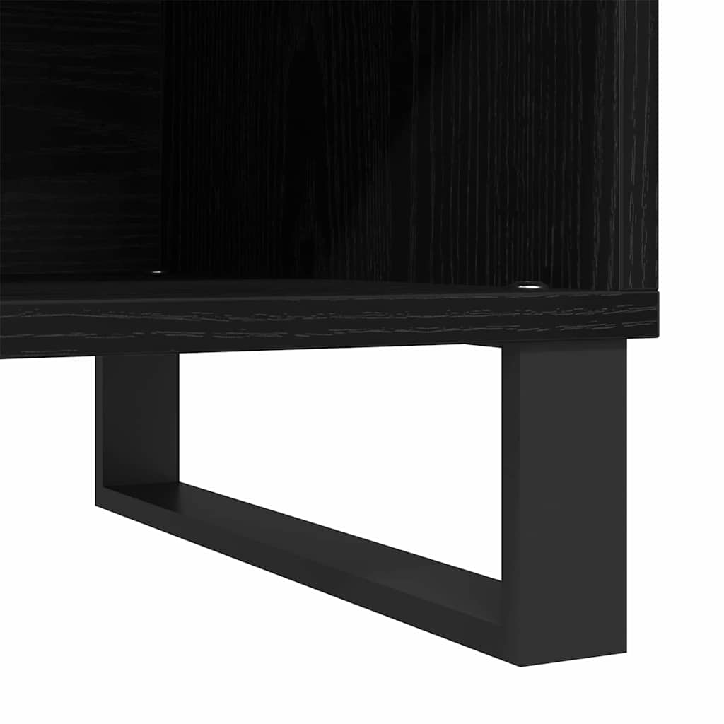 Schallplattenschrank Schwarz Eichen-Optik 85 x 38 x 48 cm