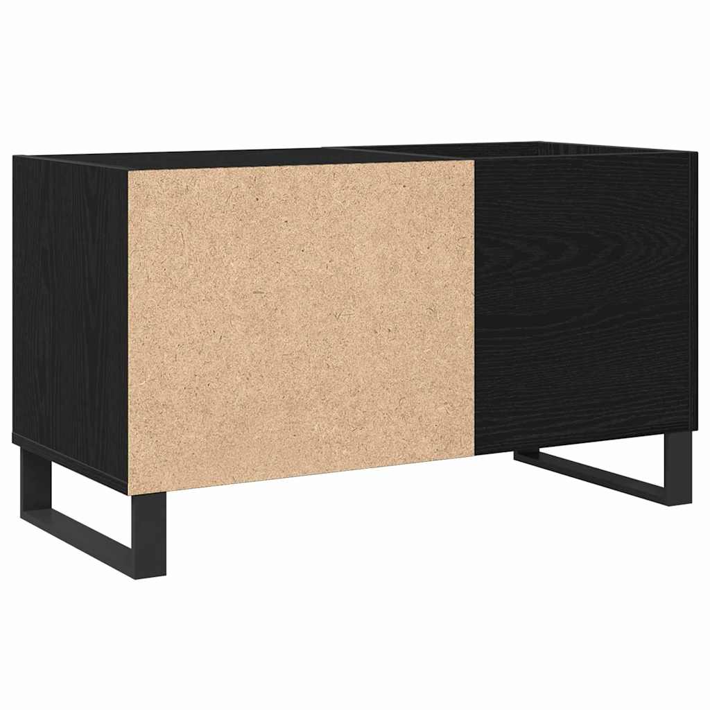 Schallplattenschrank Schwarz Eichen-Optik 85 x 38 x 48 cm