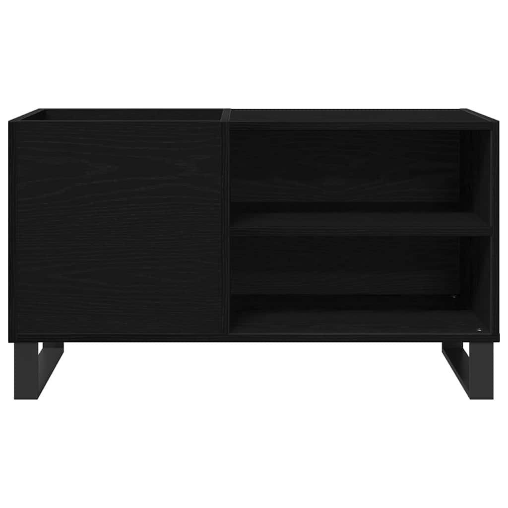 Schallplattenschrank Schwarz Eichen-Optik 85 x 38 x 48 cm