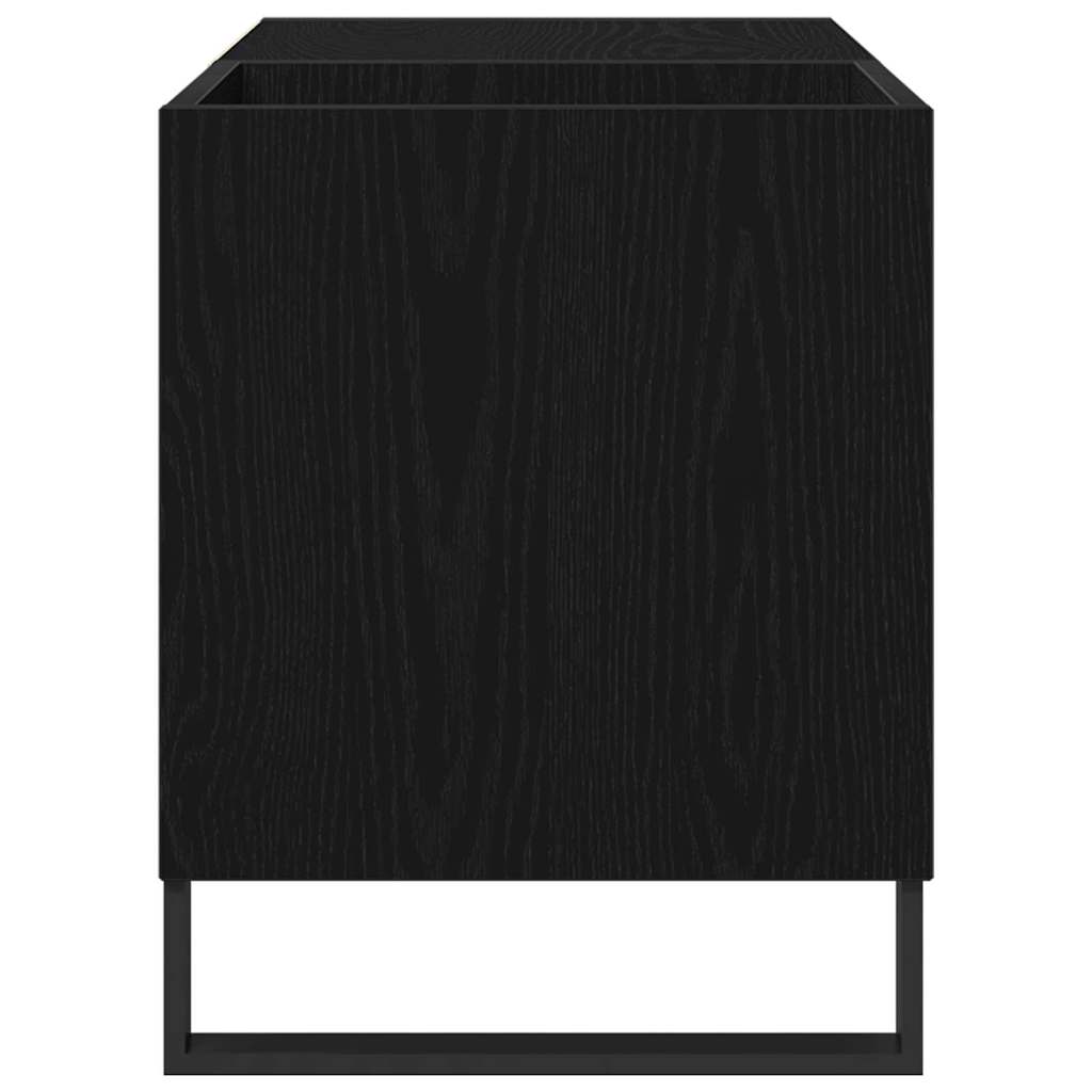 Schallplattenschrank Schwarz Eichen-Optik 85 x 38 x 48 cm