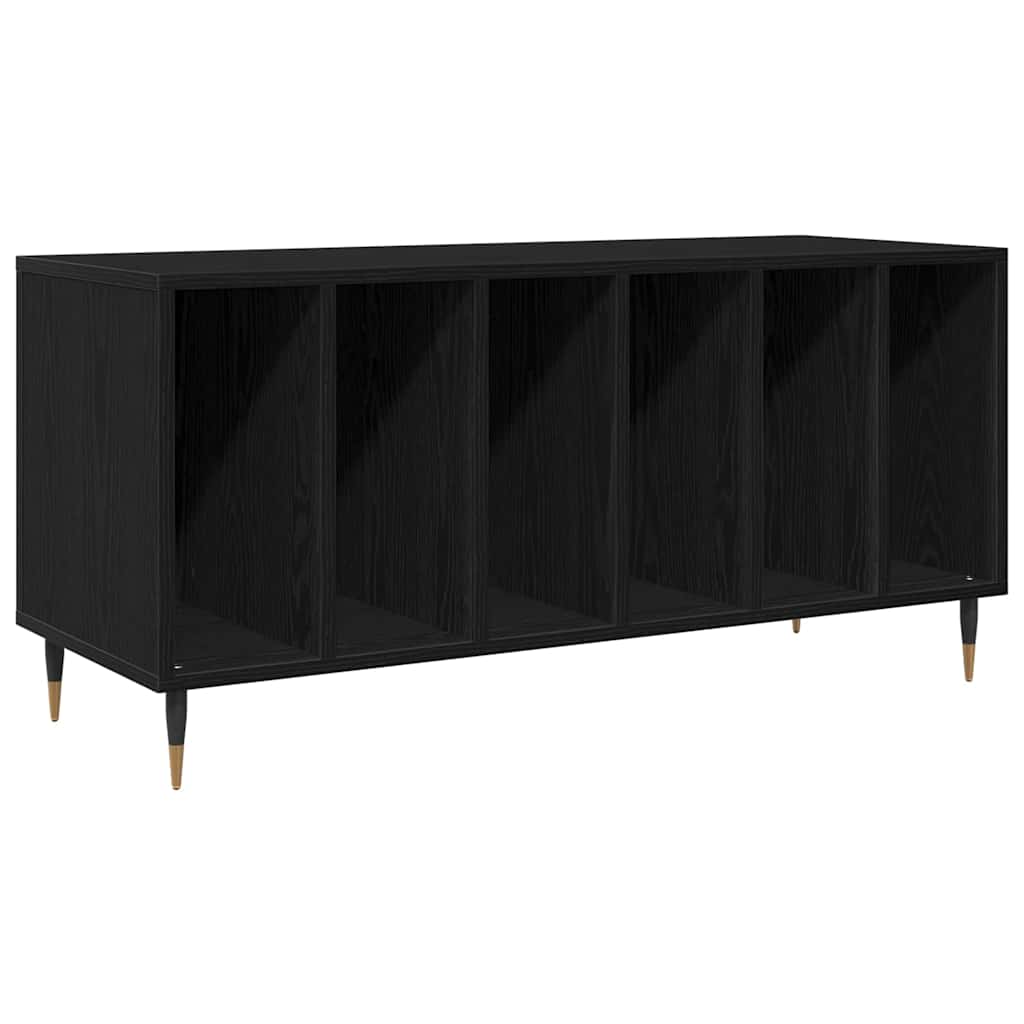 Schallplattenschrank Schwarz Eichen-Optik 100 x 38 x 48 cm