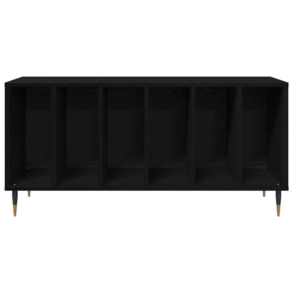 Schallplattenschrank Schwarz Eichen-Optik 100 x 38 x 48 cm