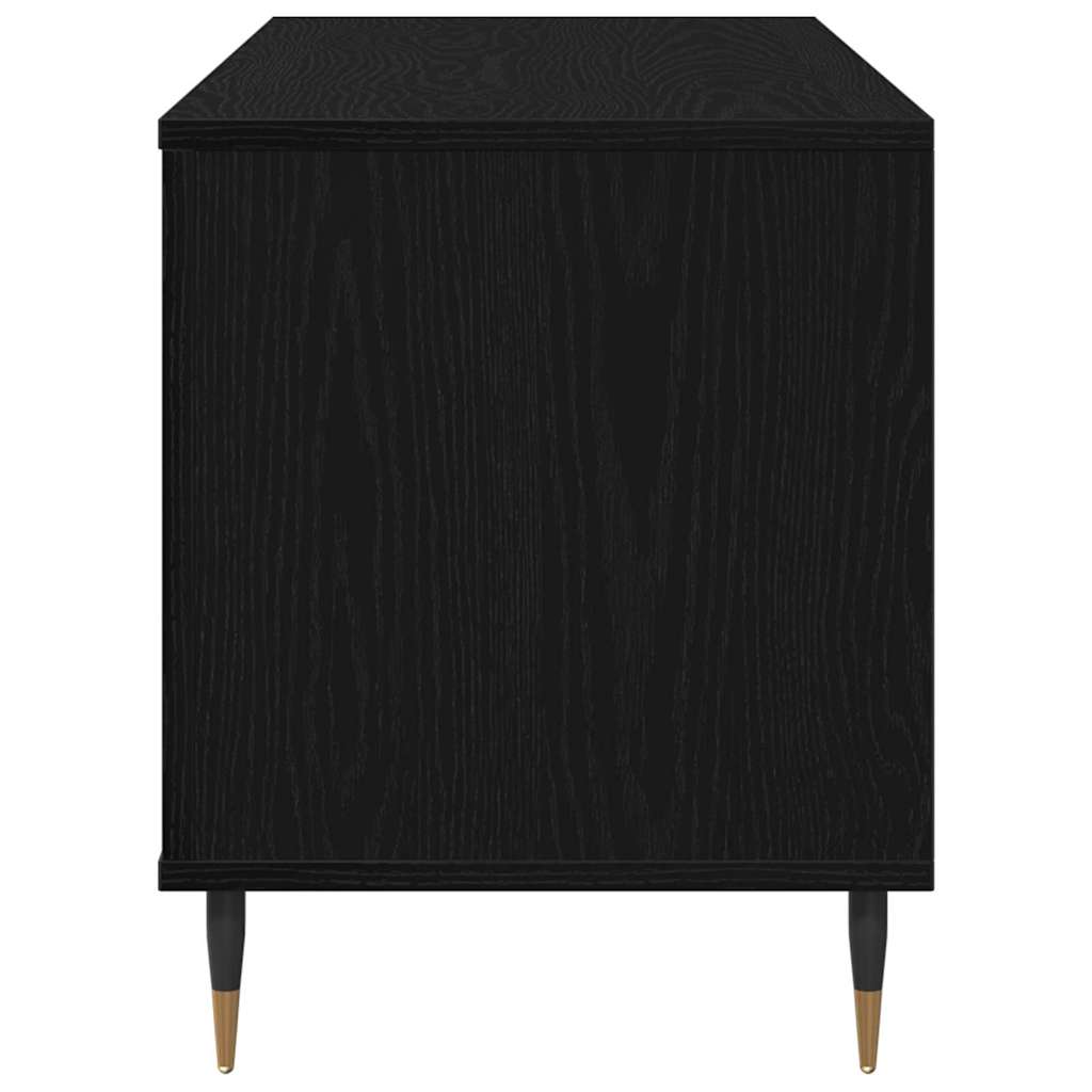 Schallplattenschrank Schwarz Eichen-Optik 100 x 38 x 48 cm