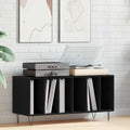 Schallplattenschrank Schwarz Eichen-Optik 100 x 38 x 48 cm