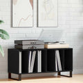 Schallplattenschrank Schwarz Eichen-Optik 100 x 38 x 48 cm