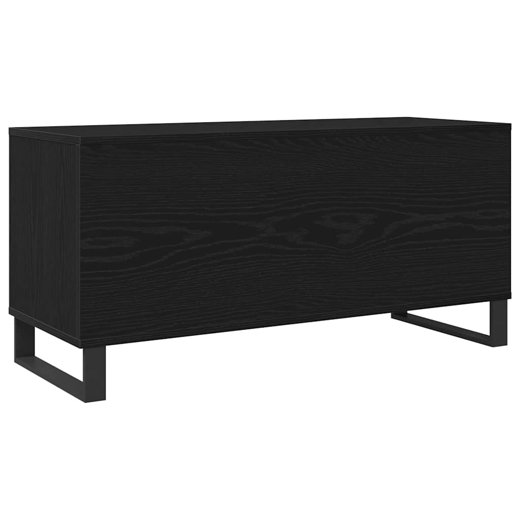 Schallplattenschrank Schwarz Eichen-Optik 100 x 38 x 48 cm