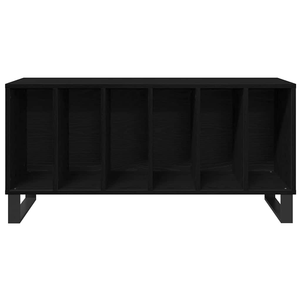 Schallplattenschrank Schwarz Eichen-Optik 100 x 38 x 48 cm