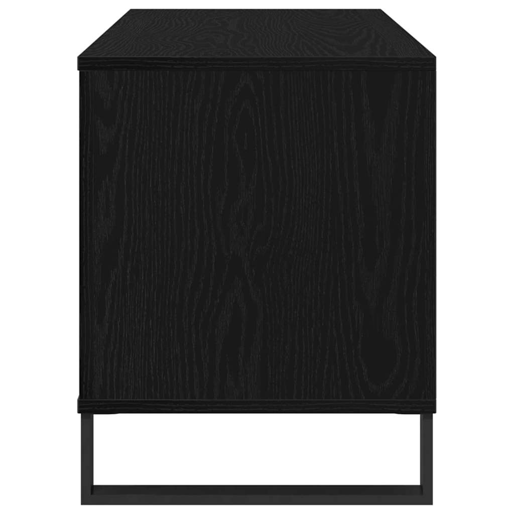 Schallplattenschrank Schwarz Eichen-Optik 100 x 38 x 48 cm