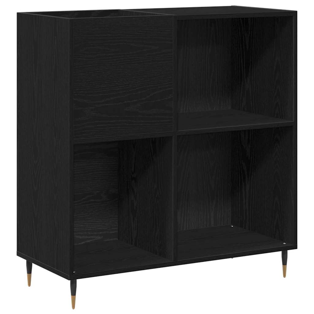 Schallplattenschrank Schwarz Eichen-Optik 85 x 38 x 89 cm