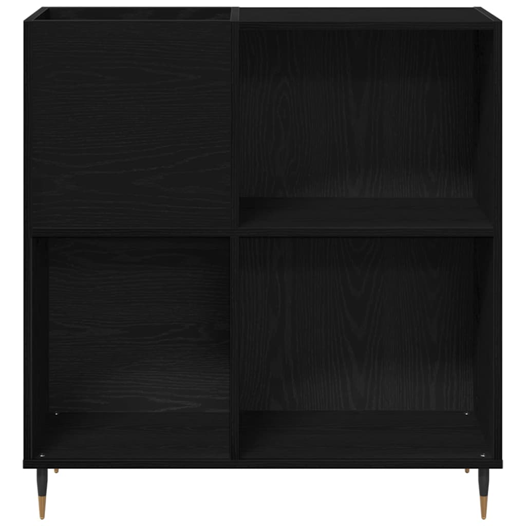 Schallplattenschrank Schwarz Eichen-Optik 85 x 38 x 89 cm