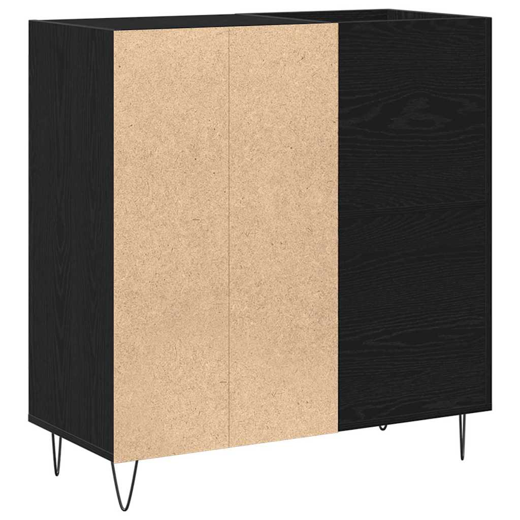 Schallplattenschrank Schwarz Eichen-Optik 85 x 38 x 89 cm