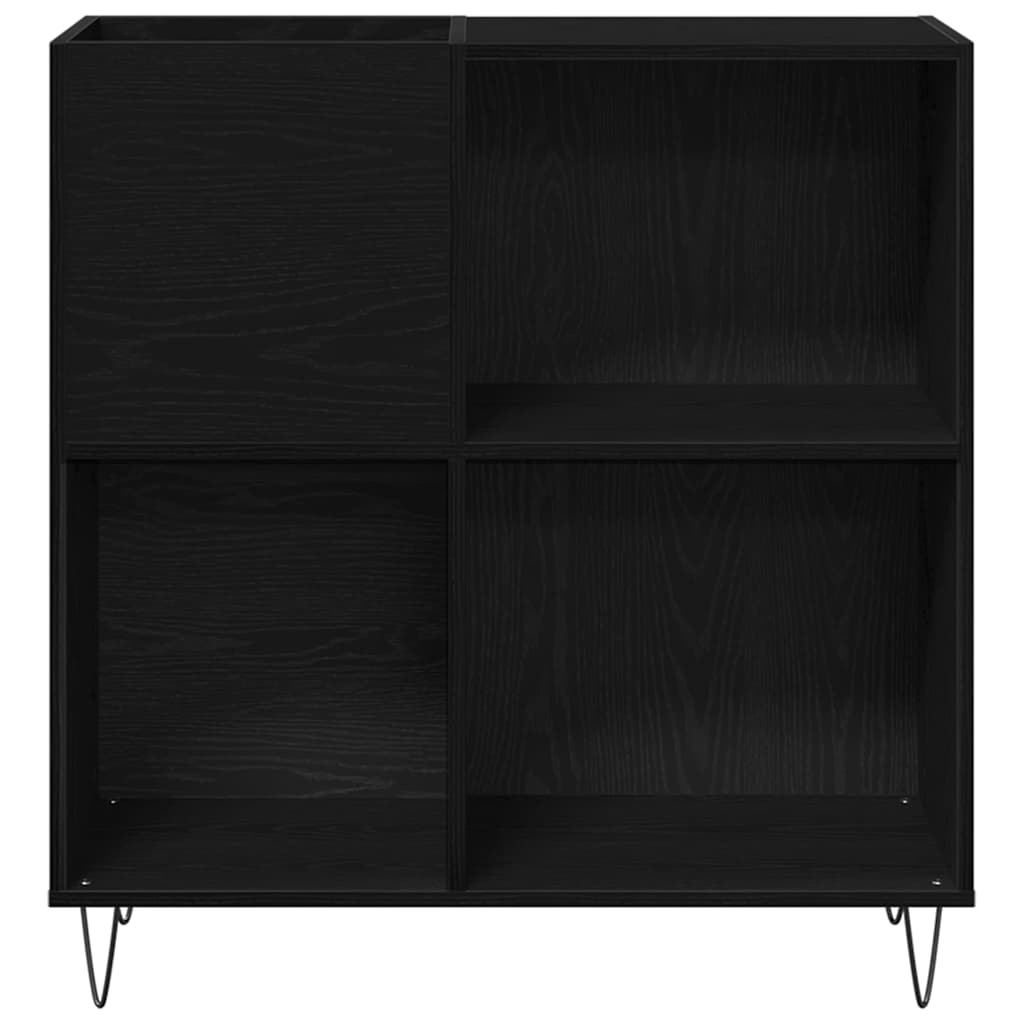 Schallplattenschrank Schwarz Eichen-Optik 85 x 38 x 89 cm