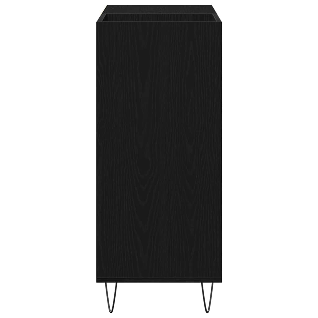 Schallplattenschrank Schwarz Eichen-Optik 85 x 38 x 89 cm