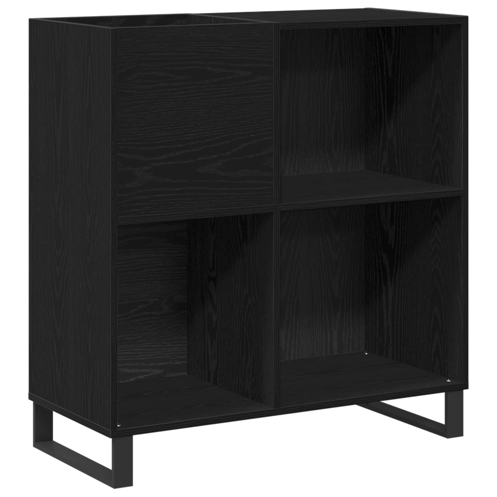 Schallplattenschrank Schwarz Eichen-Optik 85 x 38 x 89 cm