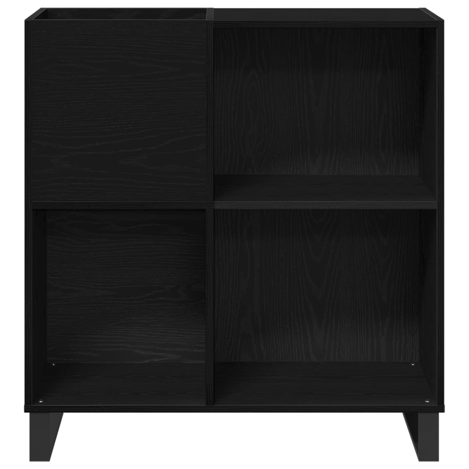Schallplattenschrank Schwarz Eichen-Optik 85 x 38 x 89 cm