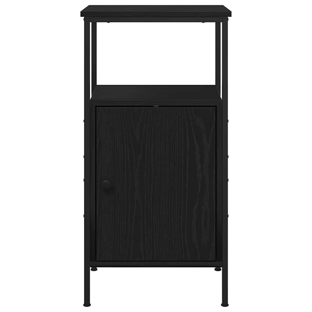 Nachttisch Schwarz Eichen-Optik 41 x 31 x 80 cm Holzwerkstoff