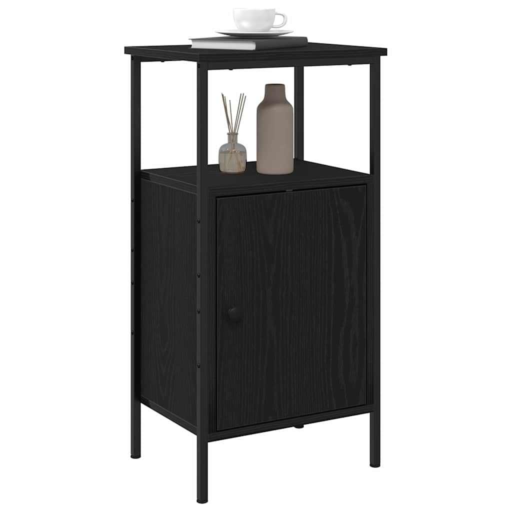 Nachttisch Schwarz Eichen-Optik 41 x 31 x 80 cm Holzwerkstoff