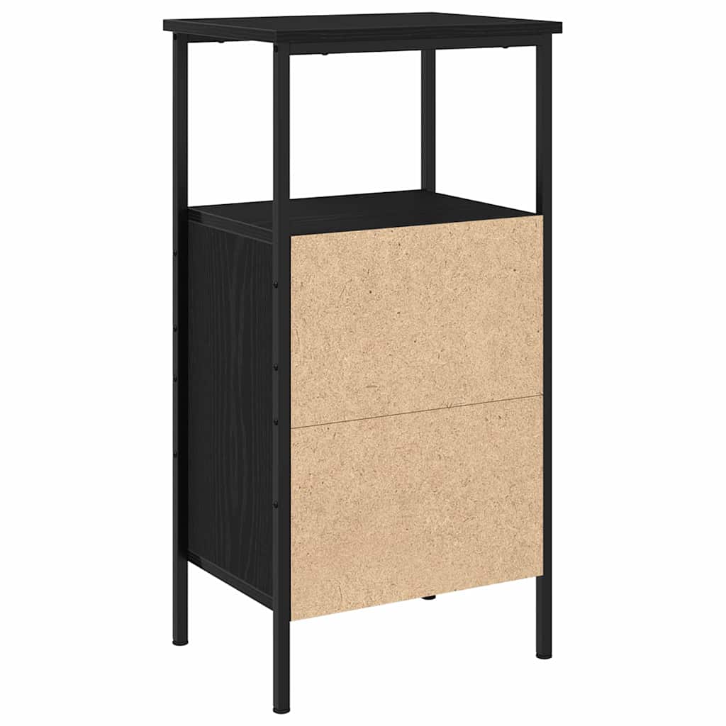 Nachttisch 2 pcs Schwarz Eichen-Optik 41 x 31 x 80 cm