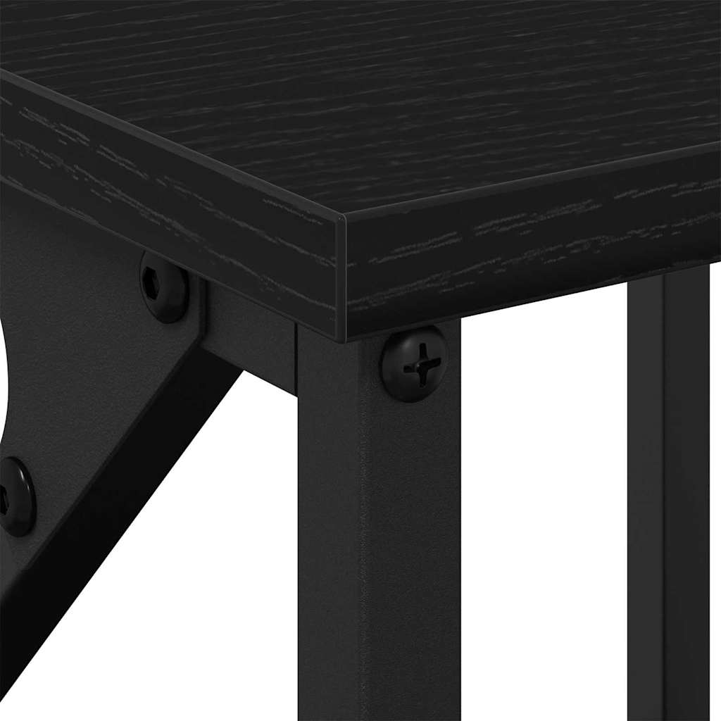 Nachttisch 2 pcs Schwarz Eichen-Optik 34 x 35,5 x 70 cm