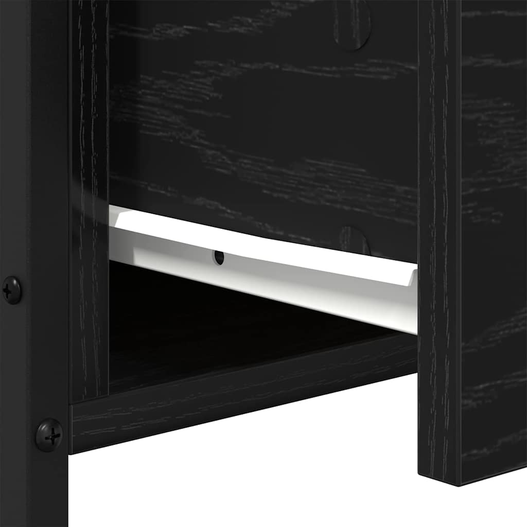 Nachttisch 2 pcs Schwarz Eichen-Optik 34 x 35,5 x 70 cm