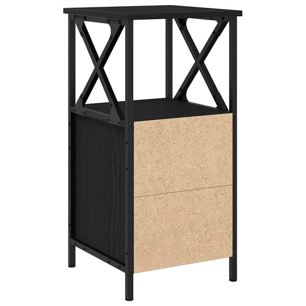 Nachttisch 2 pcs Schwarz Eichen-Optik 34 x 35,5 x 70 cm