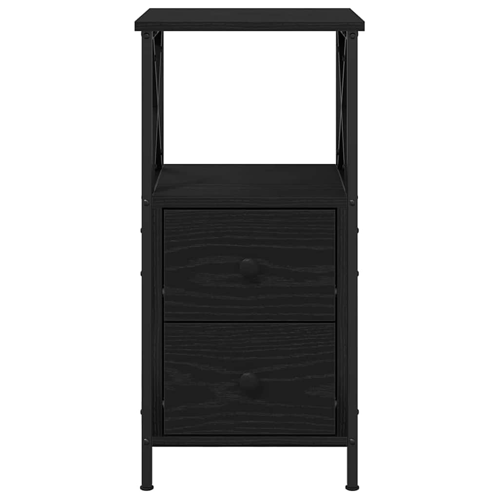 Nachttisch 2 pcs Schwarz Eichen-Optik 34 x 35,5 x 70 cm