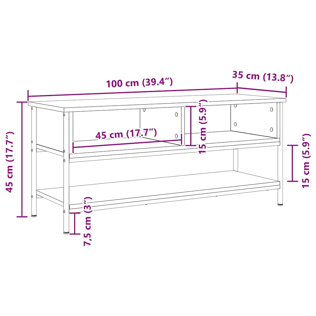 TV-Schrankset Artisan-Eiche 100 x 35 x 45 cm Holzwerkstoff