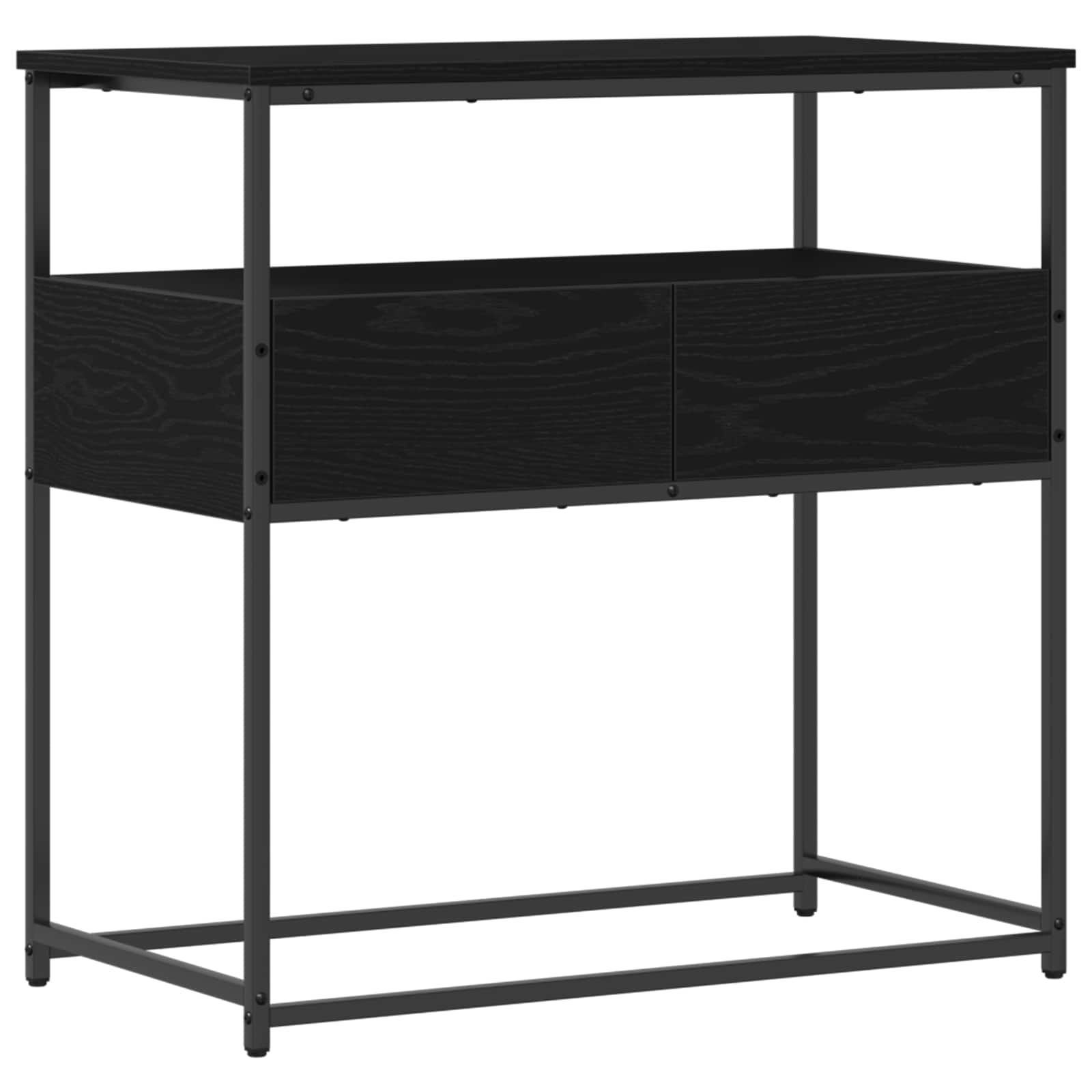 Konsolentisch Schwarz Eichen-Optik 75 x 40 x 75 cm