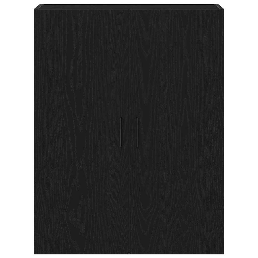 Wandmontierter Schrank Schwarz Eichen-Optik 69,5 x 34 x 90 cm