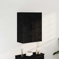 Wandmontierter Schrank Schwarz Eichen-Optik 69,5 x 34 x 90 cm