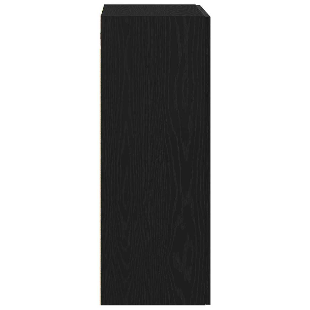 Wandmontierter Schrank Schwarz Eichen-Optik 69,5 x 34 x 90 cm