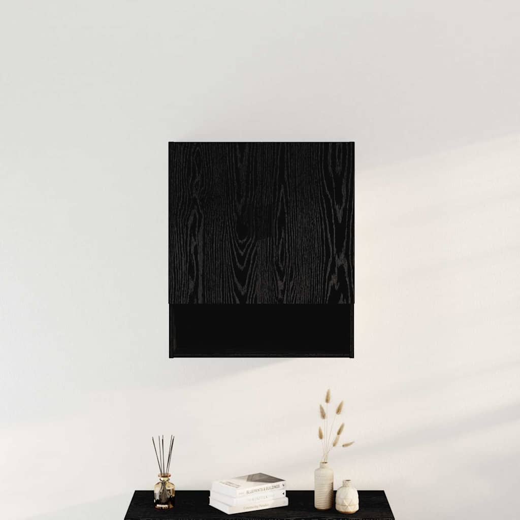 Wandmontierter Schrank Schwarz Eichen-Optik 60 x 31 x 70 cm