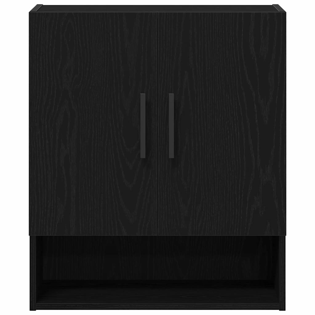 Wandmontierter Schrank Schwarz Eichen-Optik 60 x 31 x 70 cm
